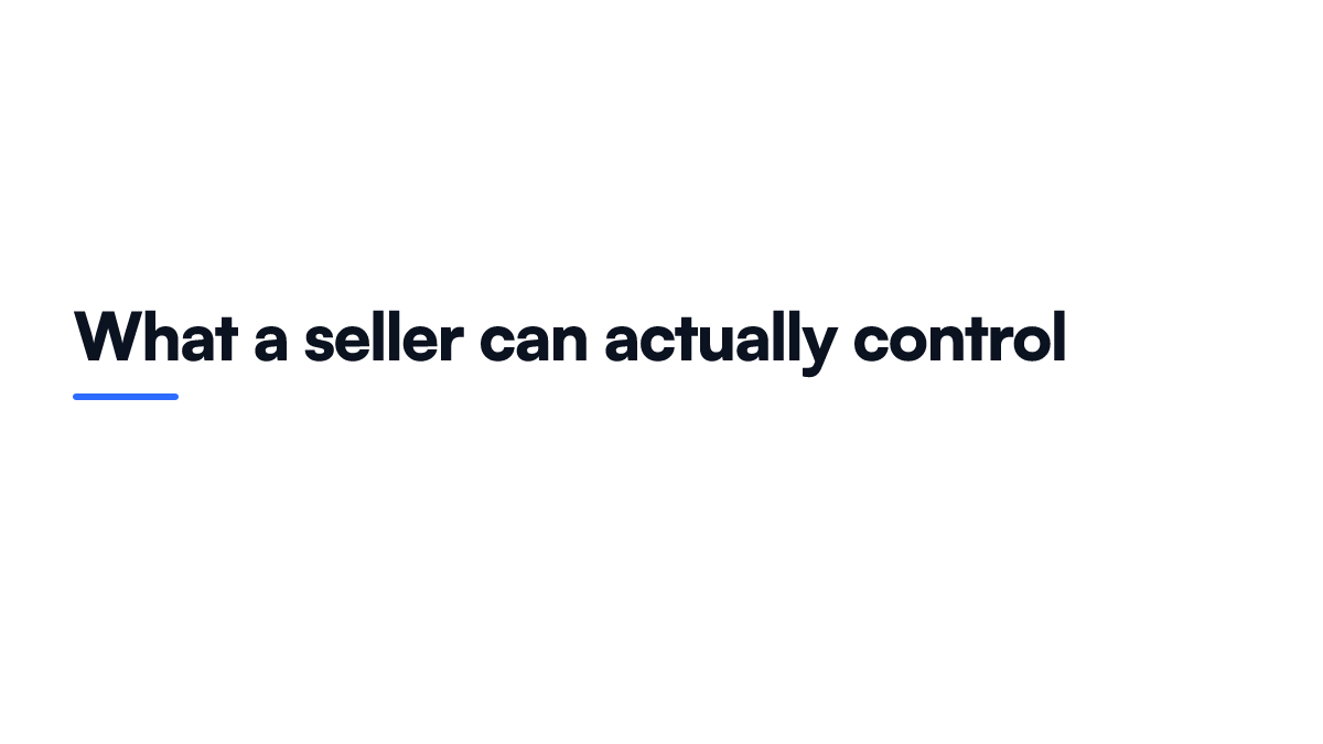 Card listing the three practical controls a small seller holds over AI training: crawler directives, marketplace seller terms, and provenance records for assets