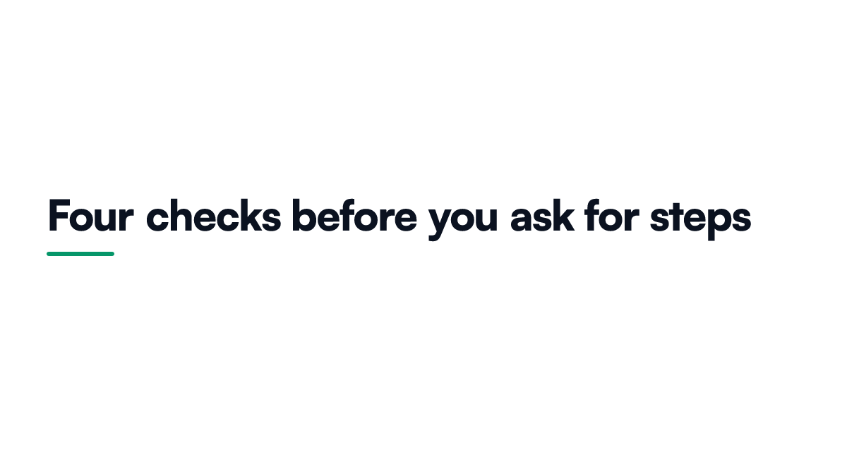 Card listing four checks before asking a model for step by step working, covering right answers, model type, verification and token cost
