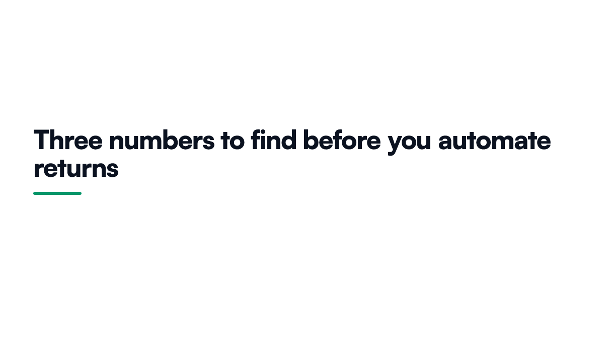 Card showing three numbers a small shop should measure before automating any part of its returns process