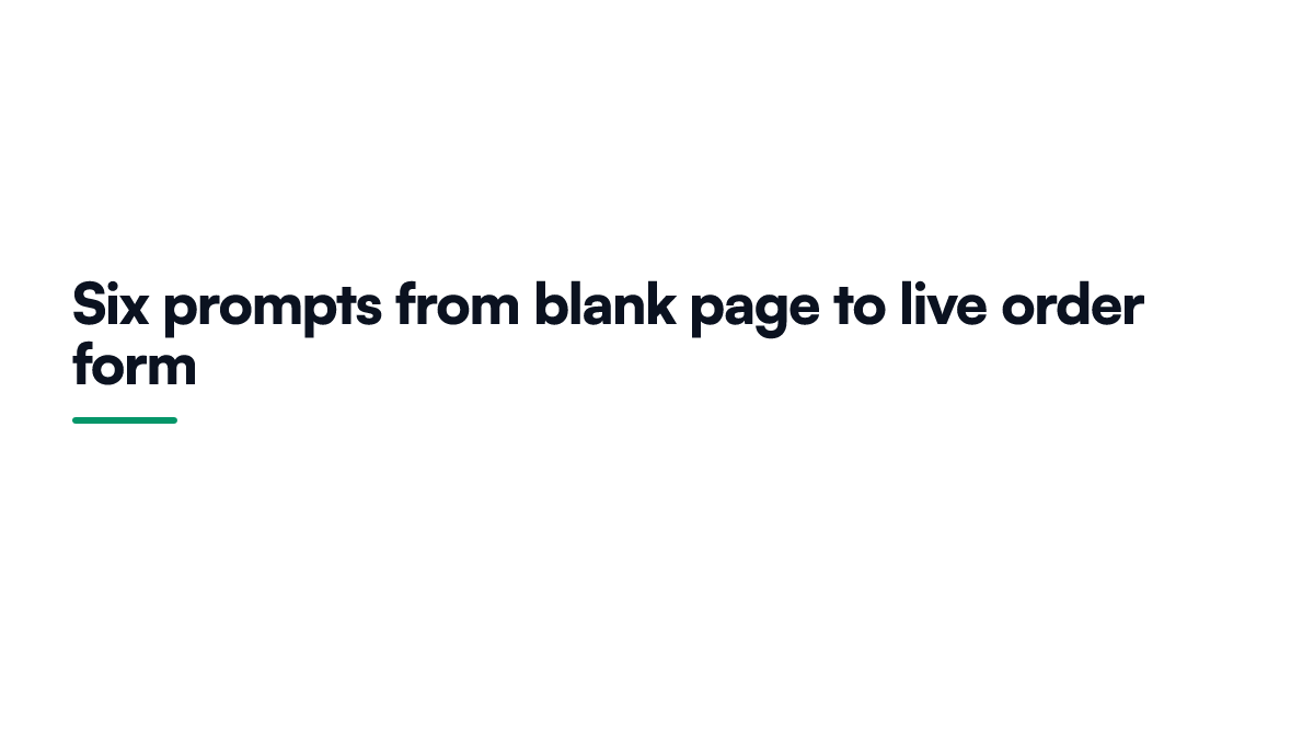 Steps card showing the six prompt stages from building a static page through deploying early to saving real orders in a beginner vibe coding project